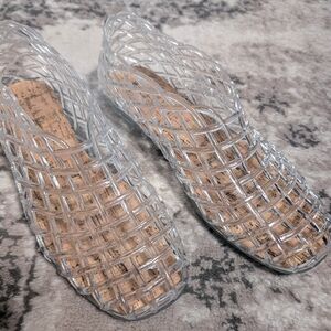 Nicole Miller Gray Sandals Woven Design